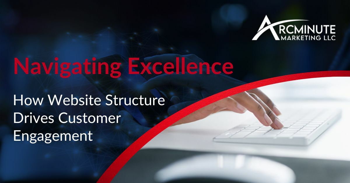 A Person Typing on A Keyboard | Navigating Excellence | How Website Structure Drives Customer Engagement | Arcminute Marketing